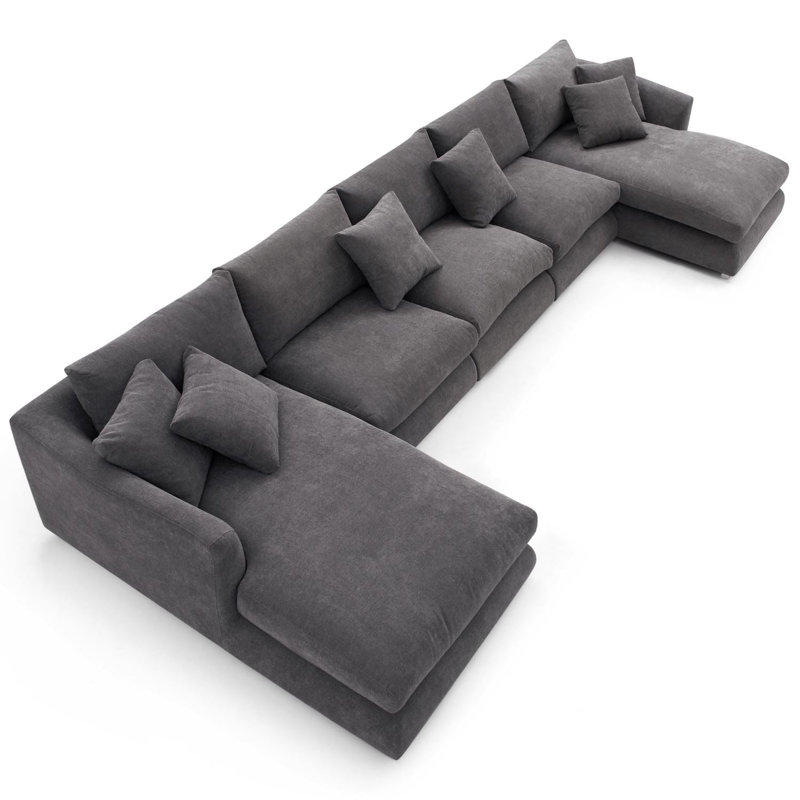 Valyou Furniture Contemporary Feathers U Shape Sectional Sofa with